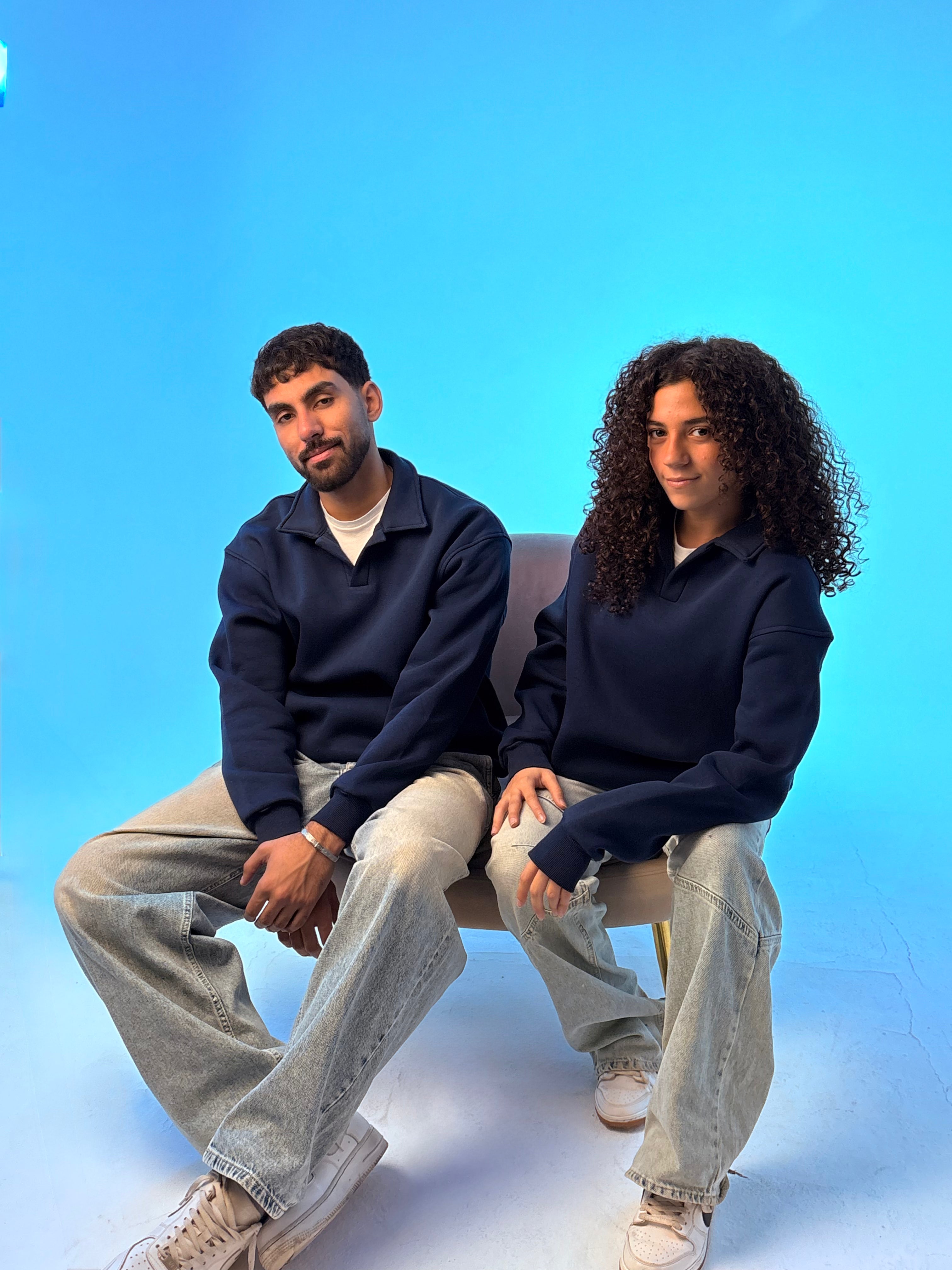 Essential Premium Crewneck Polo - Navy